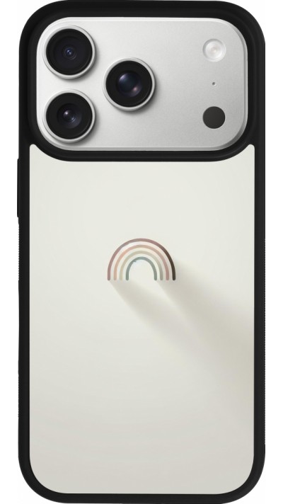 Coque iPhone 17 Pro - Silicone rigide noir Mini Rainbow Minimal