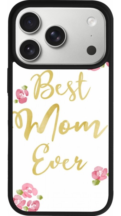 Coque iPhone 17 Pro - Silicone rigide noir Mom 2024 best Mom ever