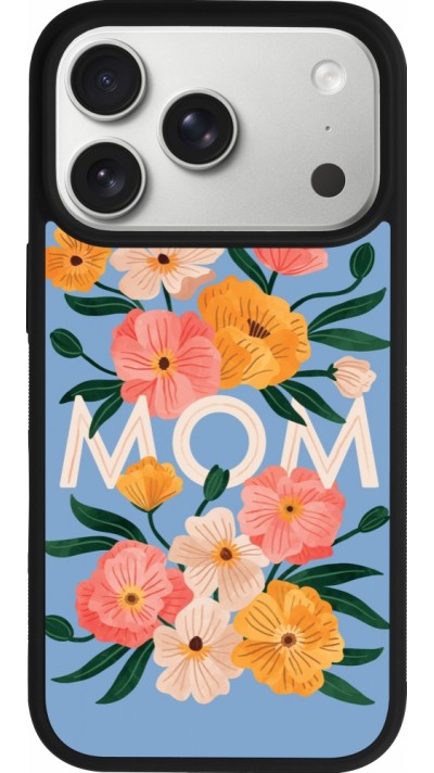 iPhone 17 Pro Case Hülle - Silikon schwarz Mom 2026 Flowers