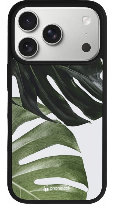 Coque iPhone 17 Pro - Silicone rigide noir Monstera Plant