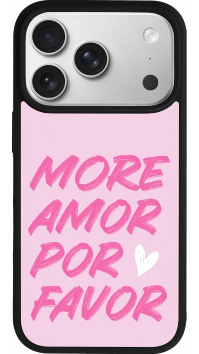 Coque iPhone 17 Pro - Silicone rigide noir More amor porfavor