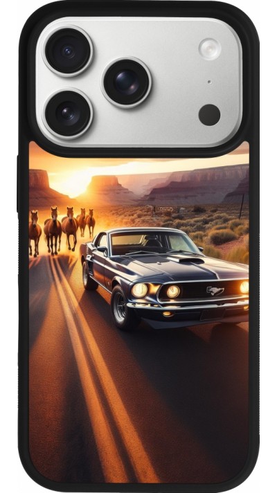 Coque iPhone 17 Pro - Silicone rigide noir Mustang 69 Grand Canyon