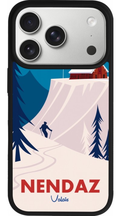 Coque iPhone 17 Pro - Silicone rigide noir Nendaz Cabane Ski