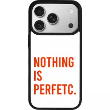Coque iPhone 17 Pro - Silicone rigide noir Nothing is Perfetc