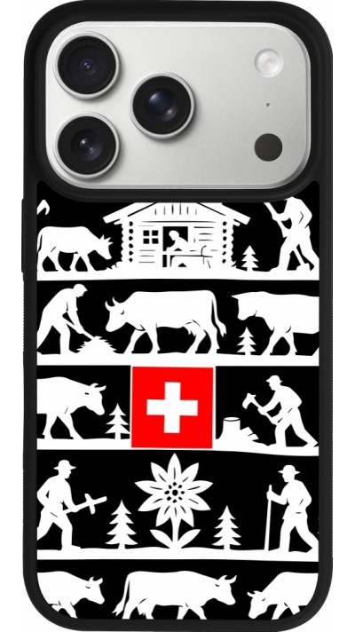 Coque iPhone 17 Pro - Silicone rigide noir Poya Suisse 1 noir