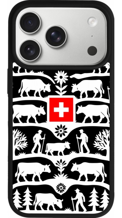 Coque iPhone 17 Pro - Silicone rigide noir Poya Suisse 3 noir