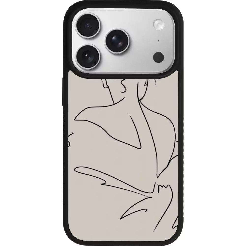 Coque iPhone 17 Pro - Silicone rigide noir Salnikova 05