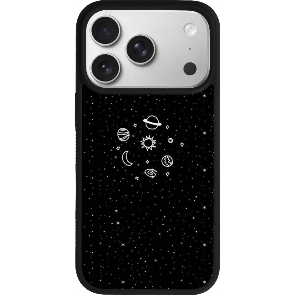 iPhone 17 Pro Case Hülle - Silikon schwarz Space Doodle