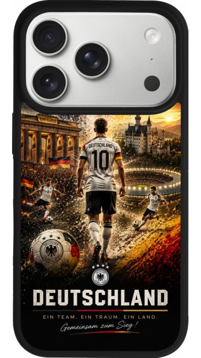 iPhone 17 Pro Case Hülle - Silikon schwarz Fussball Deutschland splash 2026