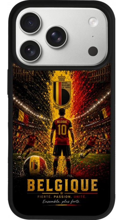 iPhone 17 Pro Case Hülle - Silikon schwarz Fussball Belgien splash 2026