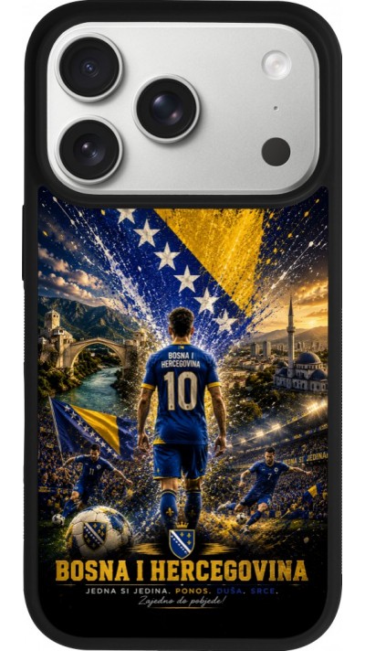 iPhone 17 Pro Case Hülle - Silikon schwarz Fussball Bosnien und Herzegowina splash 2026