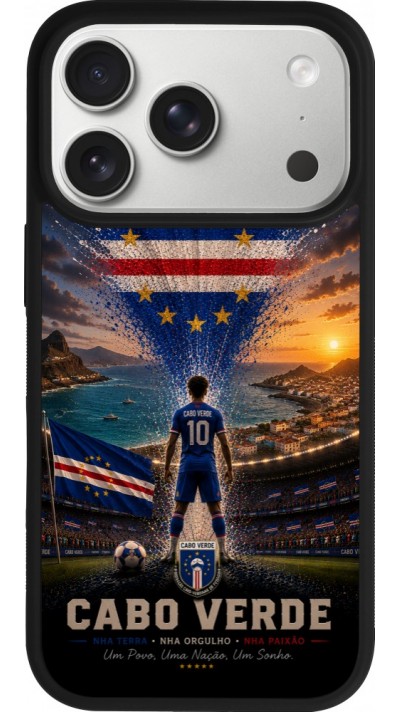 iPhone 17 Pro Case Hülle - Silikon schwarz Fussball Kap Verde splash 2026