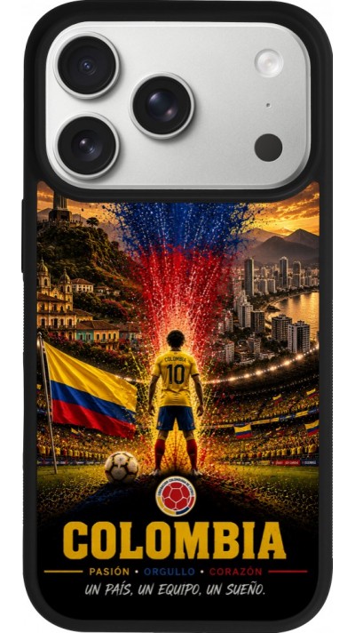 iPhone 17 Pro Case Hülle - Silikon schwarz Fussball Kolumbien splash 2026
