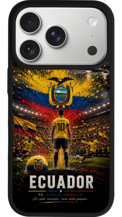 iPhone 17 Pro Case Hülle - Silikon schwarz Fussball Ecuador splash 2026