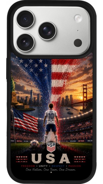 iPhone 17 Pro Case Hülle - Silikon schwarz Fussball Vereinigten Staaten splash 2026