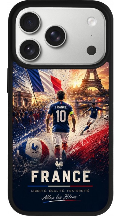 iPhone 17 Pro Case Hülle - Silikon schwarz Fussball Frankreich splash 2026