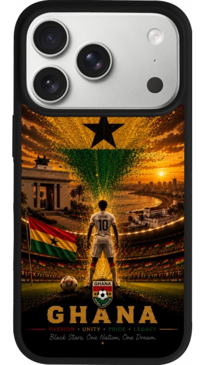 iPhone 17 Pro Case Hülle - Silikon schwarz Fussball Ghana splash 2026