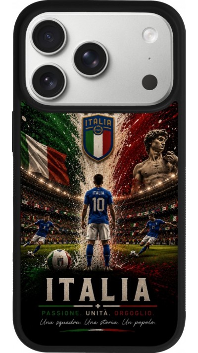 iPhone 17 Pro Case Hülle - Silikon schwarz Fussball Italien splash 2026
