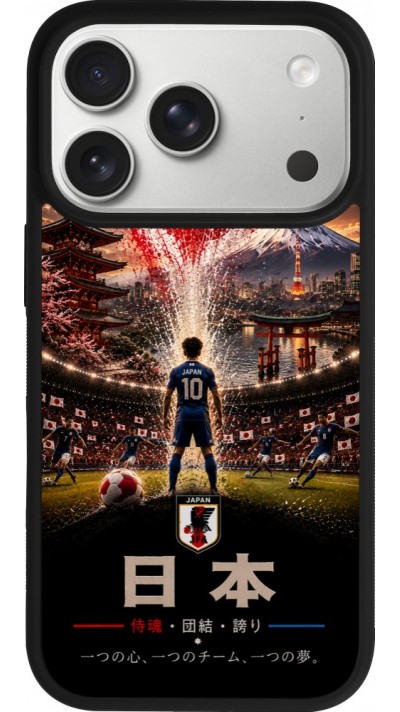 iPhone 17 Pro Case Hülle - Silikon schwarz Fussball Japan splash 2026
