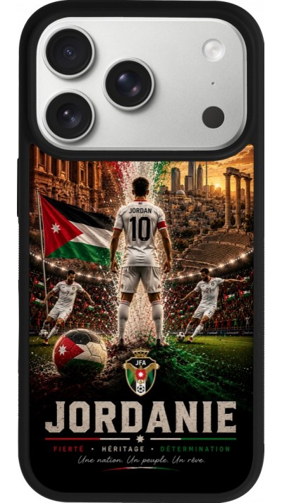 iPhone 17 Pro Case Hülle - Silikon schwarz Fussball Jordanien splash 2026