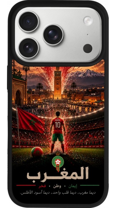 iPhone 17 Pro Case Hülle - Silikon schwarz Fussball Marokko splash 2026
