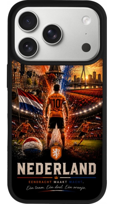 iPhone 17 Pro Case Hülle - Silikon schwarz Fussball Niederlande splash 2026