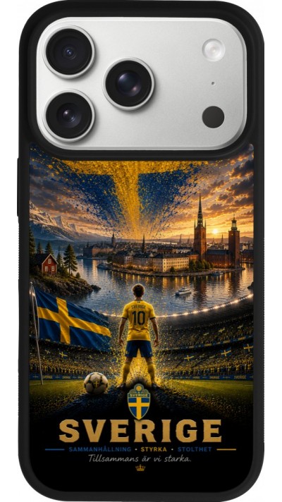 iPhone 17 Pro Case Hülle - Silikon schwarz Fussball Schweden splash 2026