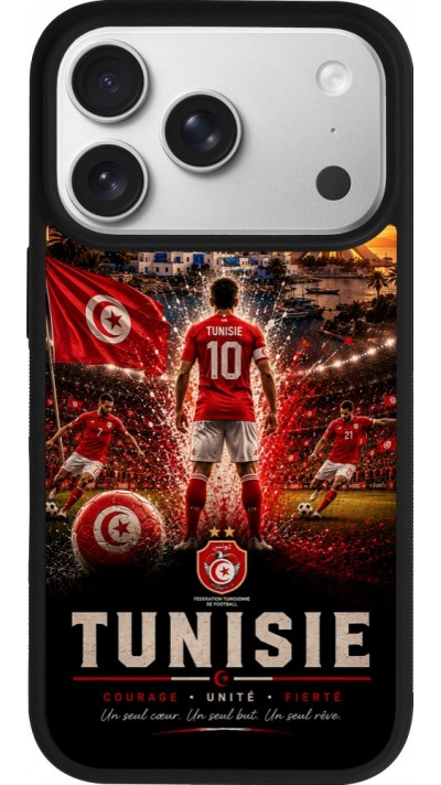 iPhone 17 Pro Case Hülle - Silikon schwarz Fussball Tunesien splash 2026
