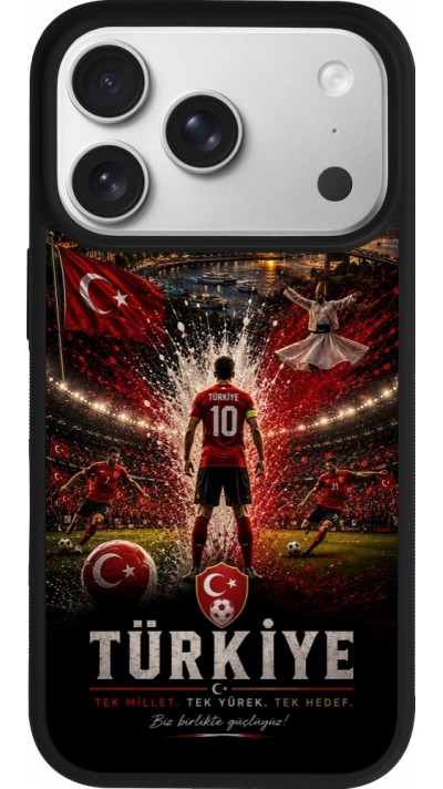 iPhone 17 Pro Case Hülle - Silikon schwarz Fussball Türkei splash 2026