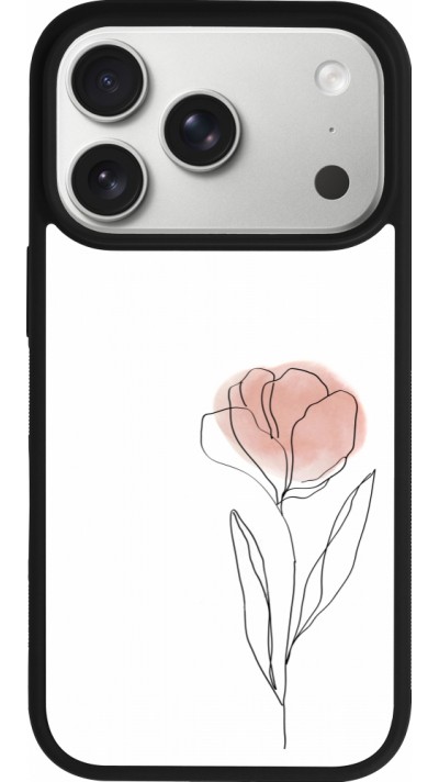 Coque iPhone 17 Pro - Silicone rigide noir Spring 23 minimalist flower