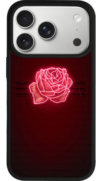 Coque iPhone 17 Pro - Silicone rigide noir Spring 23 neon rose