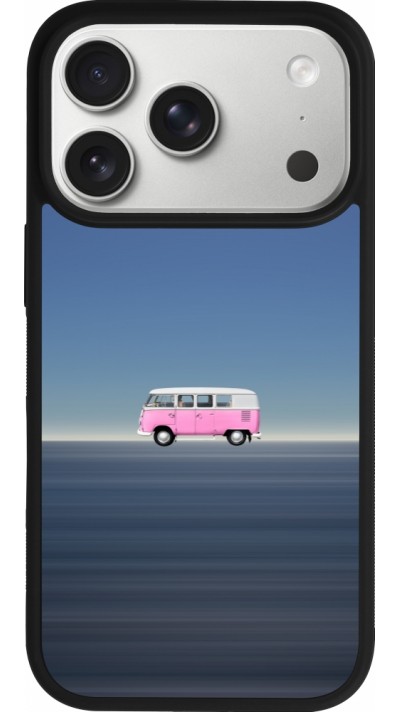 Coque iPhone 17 Pro - Silicone rigide noir Spring 23 pink bus