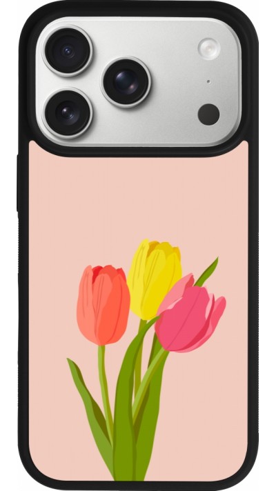 Coque iPhone 17 Pro - Silicone rigide noir Spring 23 tulip trio