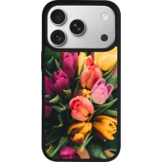 Coque iPhone 17 Pro - Silicone rigide noir Bouquet of tulips Spring 2026