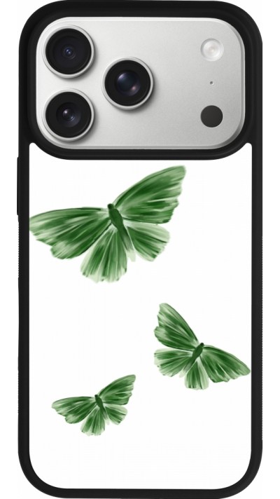 Coque iPhone 17 Pro - Silicone rigide noir Butterflies Spring 2026