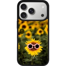 Coque iPhone 17 Pro - Silicone rigide noir Sunflower with glasses Spring 2026