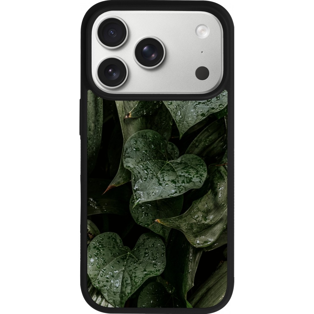 Coque iPhone 17 Pro - Silicone rigide noir Spring 23 fresh plants