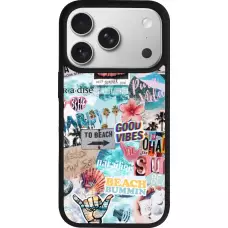 Coque iPhone 17 Pro - Silicone rigide noir Summer 20 collage
