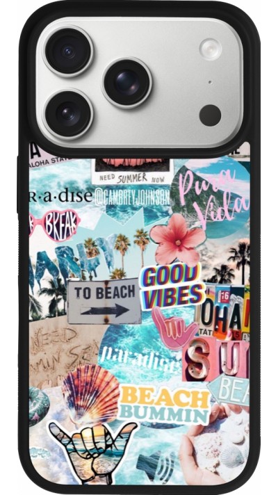 Coque iPhone 17 Pro - Silicone rigide noir Summer 20 collage