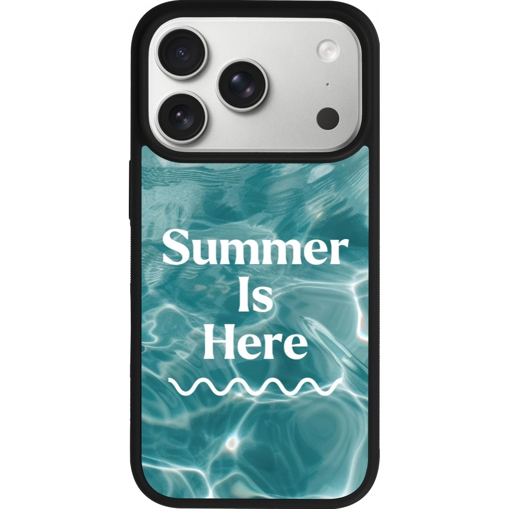 Coque iPhone 17 Pro - Silicone rigide noir Summer 2025 Summer is here