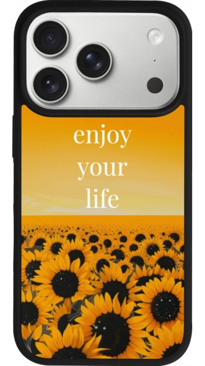iPhone 17 Pro Case Hülle - Silikon schwarz Summer 2026 Enjoy your life