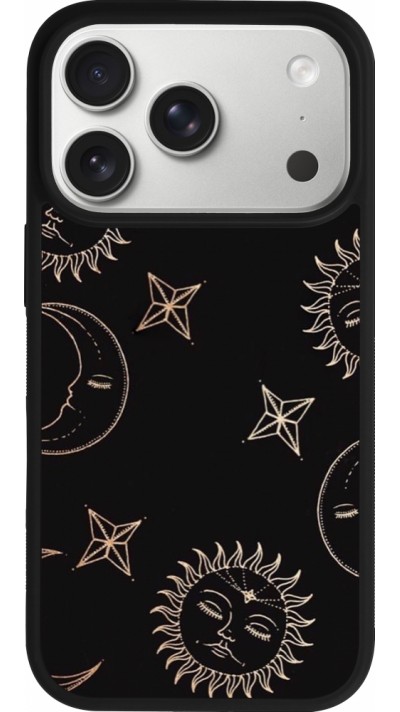 Coque iPhone 17 Pro - Silicone rigide noir Suns and Moons