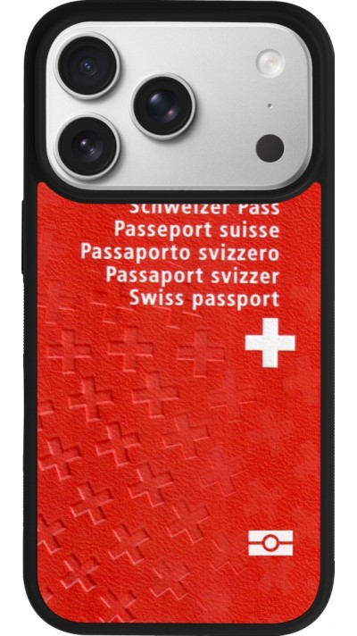 Coque iPhone 17 Pro - Silicone rigide noir Swiss Passport