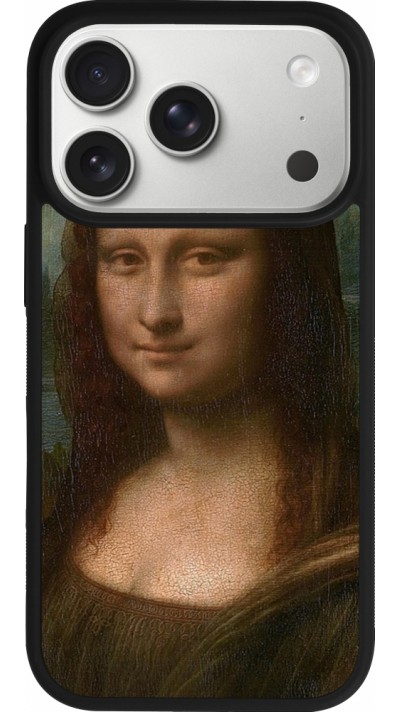 Coque iPhone 17 Pro - Silicone rigide noir Tableau art - La Joconde - Léonard de Vinci