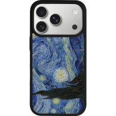 Coque iPhone 17 Pro - Silicone rigide noir Tableau art - La Nuit étoilée - Van Gogh