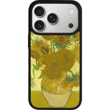 Coque iPhone 17 Pro - Silicone rigide noir Tableau art - Les Tournesols - Van Gogh