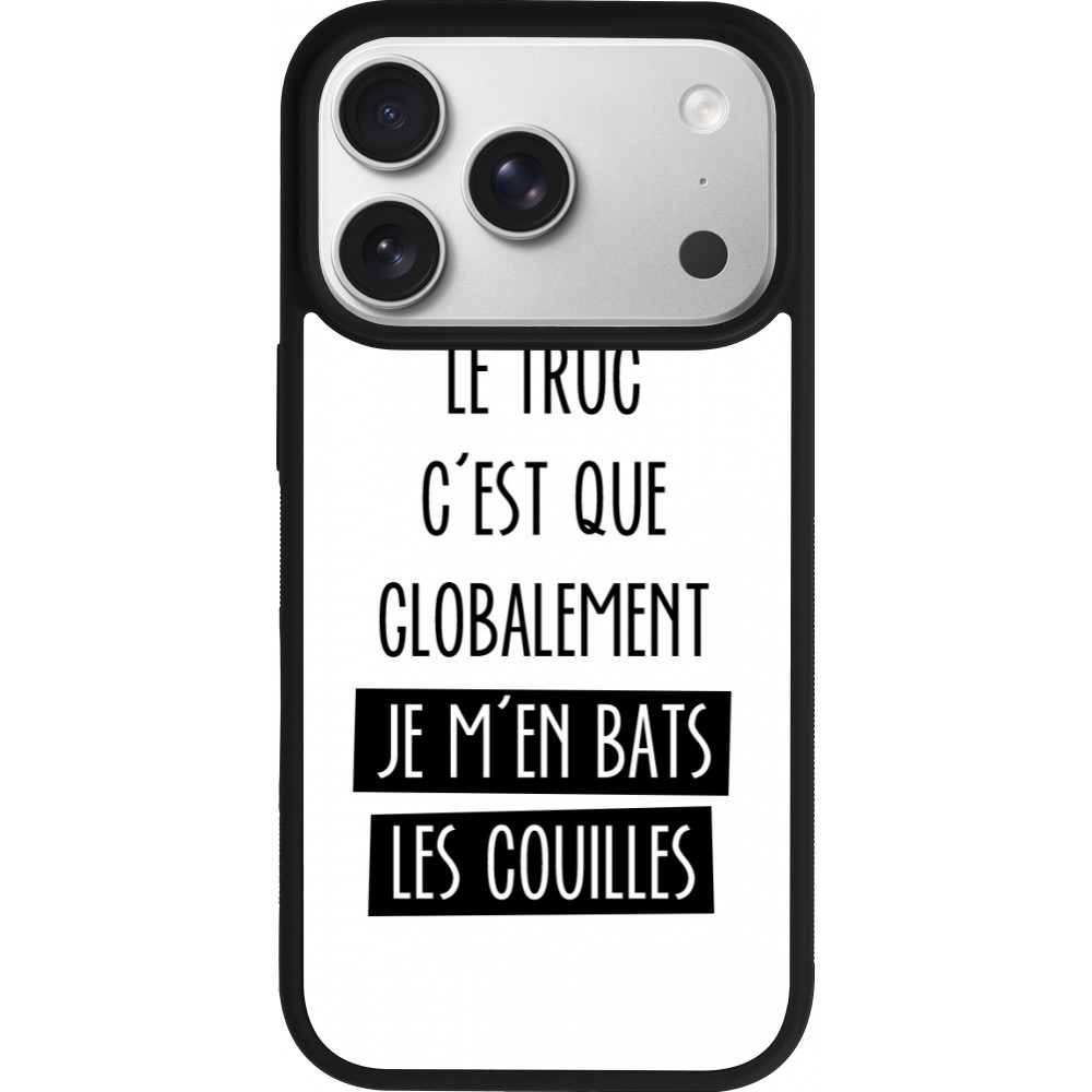 Coque iPhone 17 Pro - Silicone rigide noir Le truc globalement bats les couilles