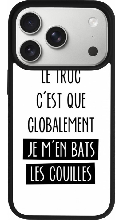 Coque iPhone 17 Pro - Silicone rigide noir Le truc globalement bats les couilles