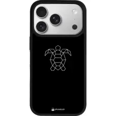 Coque iPhone 17 Pro - Silicone rigide noir Turtles lines on black