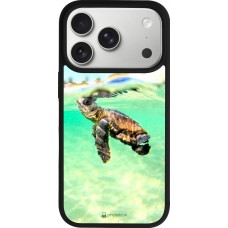 Coque iPhone 17 Pro - Silicone rigide noir Turtle Underwater